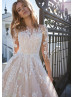 Long Sleeves Beaded Lace Tulle Unique Wedding Dress Long Sleeves Beaded Lace Tulle Unique Wedding Dress